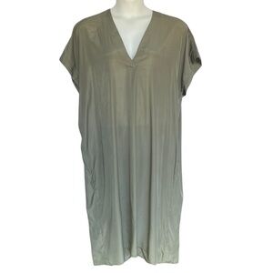 Easel Olive Green Short Sleeve Maxi Dress Womens Plus Size 1X NWT Lightweight